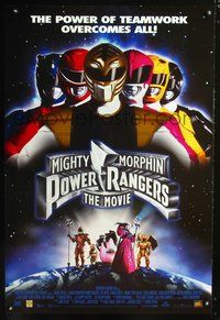 3p482 MIGHTY MORPHIN POWER RANGERS video one-sheet '95 Bandai, giant robots vs. alien monsters!