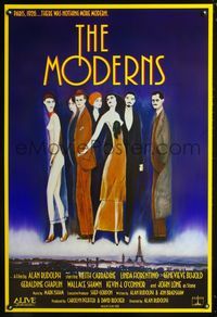 3p491 MODERNS one-sheet movie poster '88 Alan Rudolph, Keith Carradine, cool 20's style art!