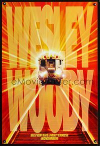 3p492 MONEY TRAIN teaser one-sheet '95 Woody Harrelson, Wesley Snipes, cool subway train image!
