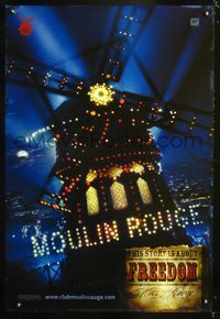 3p502 MOULIN ROUGE DS teaser style C one-sheet movie poster '01 cool image of windwill w/lights!