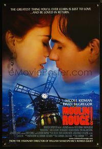 3p499 MOULIN ROUGE DS int'l style F one-sheet movie poster '01 close-up of Nicole Kidman & McGregor!