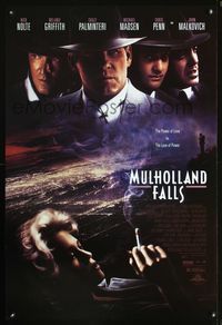 3p511 MULHOLLAND FALLS DS 1sheet '96 cool film noir image of Nick Nolte, Melanie Griffith smoking!