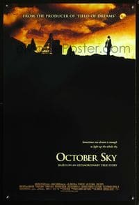 3p543 OCTOBER SKY DS 1sheet '99 Jake Gyllenhaal, Homer Hickam, cool image of man looking at stars!