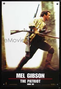 3p554 PATRIOT DS teaser one-sheet movie poster '00 cool image of revolutionary Mel Gibson w/muskets!