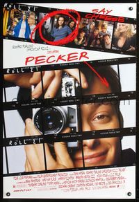 3p557 PECKER one-sheet '98 John Waters, Christina Ricci, Edward Furlong w/camera, cool film design!