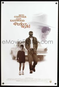 3p558 PERFECT WORLD DS int'l one-sheet poster '93 great images of Clint Eastwood & Kevin Costner!