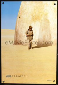 3p008 PHANTOM MENACE teaser style A 1sheet '99 George Lucas, Star Wars Episode I, image of Anakin!