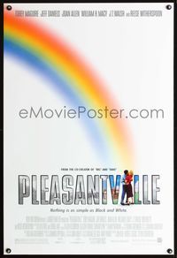 3p567 PLEASANTVILLE DS rainbow style 1sh '98 Tobey Maguire, Reese Witherspoon, cool rainbow image!