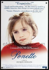 3p570 PONETTE one-sheet movie poster '96 Jacques Doillon, young Victoire Thivisol!