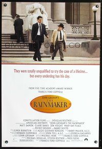 3p582 RAINMAKER DS one-sheet '97 great image of Matt Damon & Danny DeVito, from John Grisham novel!