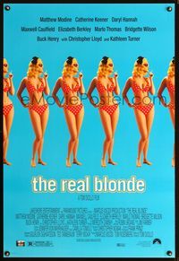 3p585 REAL BLONDE DS one-sheet '97 Tom DiCillo New York comedy, multiple images of sexy blonde!