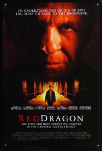 3p587 RED DRAGON DS one-sheet '02 cool images of Anthony Hopkins as Dr. Lecter & Edward Norton!