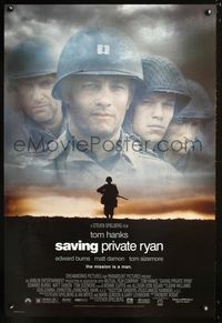 3p616 SAVING PRIVATE RYAN one-sheet poster '98 Steven Spielberg, Tom Hanks, Tom Sizemore, Matt Damon
