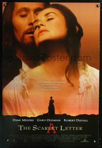 3p620 SCARLET LETTER DS int'l one-sheet movie poster '95 Demi Moore & Gary Oldman get intimate!