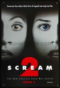 3p629 SCREAM 2 DS teaser one-sheet movie poster '97 Wes Craven, Jada Pinkett, Neve Campbell!