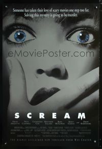 3p627 SCREAM int'l one-sheet movie poster '96 Wes Craven, Neve Campbell, cool horror image!
