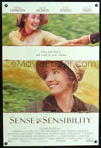3p637 SENSE & SENSIBILITY DS int'l one-sheet '95 Ang Lee, Emma Thompson, Kate Winslet, Alan Rickman