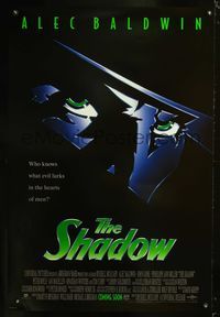 3p640 SHADOW advance one-sheet poster '94 Alec Baldwin knows what evil lurks in the hearts of men!