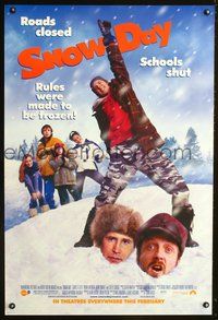 3p667 SNOW DAY DS advance one-sheet '00 Chris Koch, great image of Chevy Chase buried in snow!