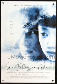 3p668 SNOW FALLING ON CEDARS DS one-sheet movie poster '99 cool close-up of Ethan Hawke!