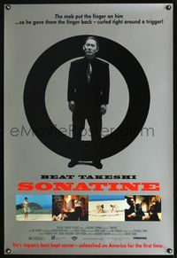 3p672 SONATINE one-sheet poster '98 the Yakuza put the finger on Beat Takeshi Kitano, cool design!