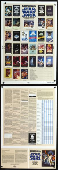 3p001 STAR WARS CHECKLIST two-sided advance 1sh '85 great images, cool collector's guide!