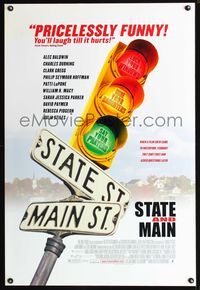 3p692 STATE & MAIN DS one-sheet movie poster '00 David Mamet, cool stoplight design!