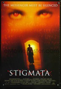 3p696 STIGMATA one-sheet poster '99 super close-up of Patricia Arquette's eyes, creepy horror image!