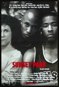 3p706 SUNSET PARK DS advance one-sheet '96 high school basketball, Rhea Perlman, Fredro Starr!