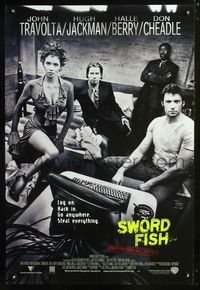 3p710 SWORDFISH DS one-sheet '01 John Travolta, Hugh Jackman, Don Cheadle, super-sexy Halle Berry!