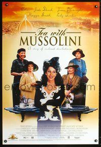 3p715 TEA WITH MUSSOLINI video one-sheet '99 Franco Zeffirelli, Cher, Lily Tomlin, Judi Dench!