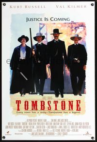 3p734 TOMBSTONE DS one-sheet poster '93 Kurt Russell as Wyatt Earp, Val Kilmer as Holliday!