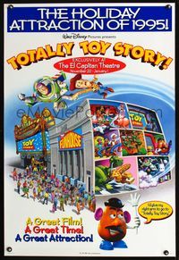 3p739 TOTALLY TOY STORY one-sheet movie poster '95 cool artwork of Toy Story funhouse!