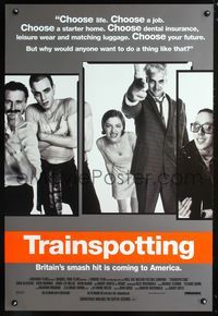 3p745 TRAINSPOTTING advance one-sheet movie poster '96 heroin drug addict Ewan McGregor, Danny Boyle