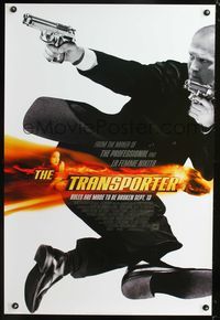 3p746 TRANSPORTER int'l style A advance DS 1sh '02 cool action image of Jason Stratham w/two guns!