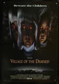3p762 VILLAGE OF THE DAMNED advance one-sheet '95 John Carpenter horror, cool image of creepy kids!