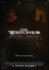 3p771 WATCHER advance 1sh '00 Keanu Reeves, James Spader, Marisa Tomei, spooky man w/garrote image!