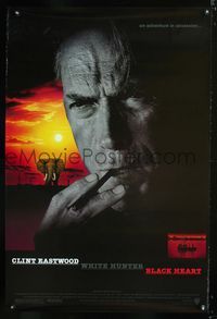 3p779 WHITE HUNTER, BLACK HEART 1sheet '90 super close up of Clint Eastwood as director John Huston!