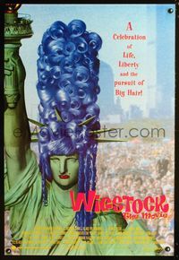 3p781 WIGSTOCK one-sheet '95 drag queen festival documentary, wild image of Statue of Liberty w/wig!