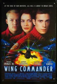3p786 WING COMMANDER style A one-sheet poster '99 Chris Roberts, Freddie Prinze Jr., colorful image!