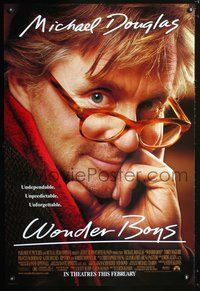 3p794 WONDER BOYS advance one-sheet movie poster '00 great close-up of teacher Michael Douglas!