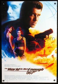 3p795 WORLD IS NOT ENOUGH DS Int'l 1sheet '99 Pierce Brosnan as James Bond, sexy Marceau & Richards!