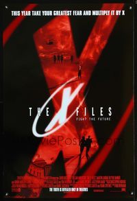3p798 X-FILES DS style D int'l advance one-sheet poster '98 David Duchovny, Gillian Anderson!