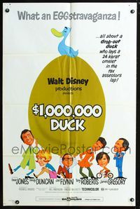 3r006 $1,000,000 DUCK one-sheet poster '71 everyone quacks up at Disney's 24-karat layaway plan!