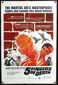 3r020 5 FINGERS OF DEATH 1sheet '73 martial arts masterpiece with sights & sounds like never before!