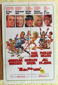 3r022 8 ON THE LAM 1sheet '67 Bob Hope, Phyllis Diller, Jill St. John, wacky Jack Davis art of cast!