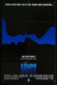 3r025 ABYSS int'l one-sheet poster '89 James Cameron, Ed Harris, cool different silhouette design!