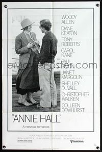 3r058 ANNIE HALL one-sheet poster '77 full-length Woody Allen & Diane Keaton, a nervous romance!