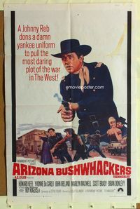 3r063 ARIZONA BUSHWHACKERS one-sheet poster '67 cool western art of rebel in disguise Howard Keel!
