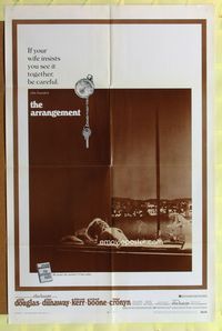 3r064 ARRANGEMENT one-sheet poster '69 Kirk Douglas, Faye Dunaway, cool image of apartment & city!
